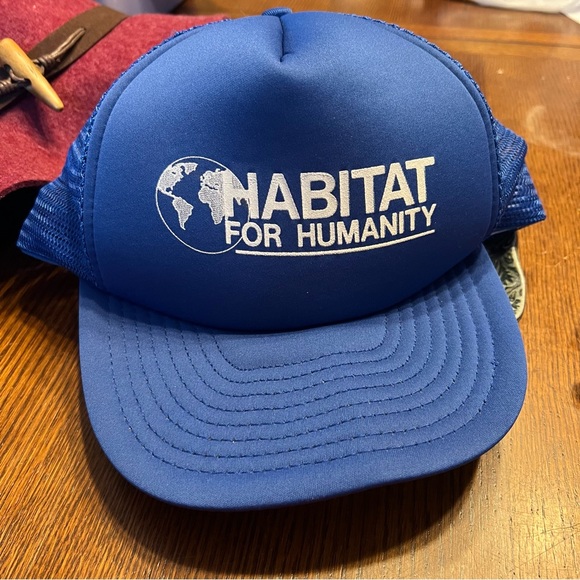 HABITAT FOR HUMANITY Vintage Trucker Hat Blue Baseball Cap - Picture 1 of 6